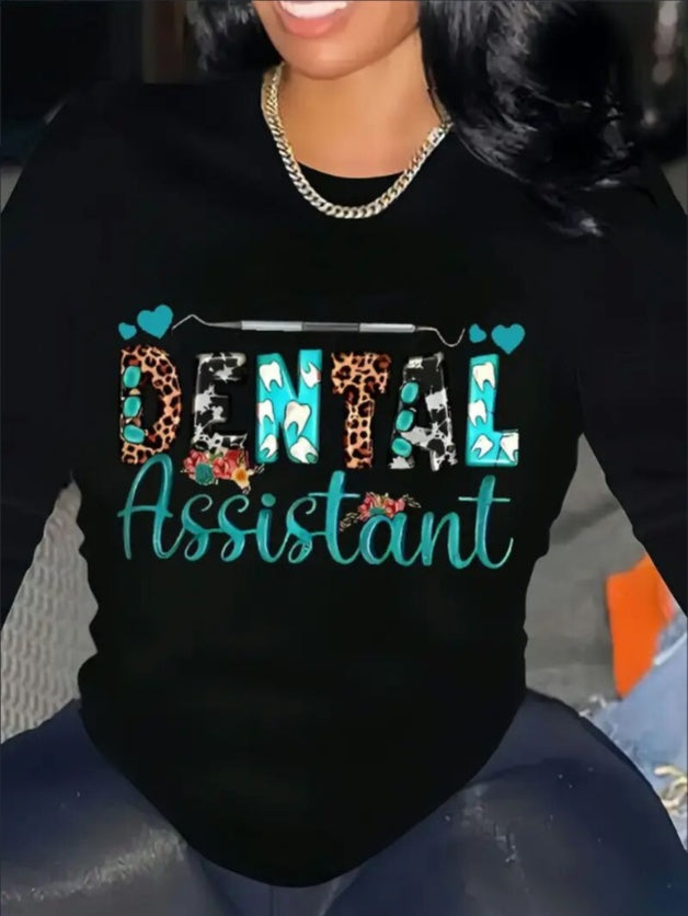 Women's Print Long-sleeved Hoodless Sweatshirt