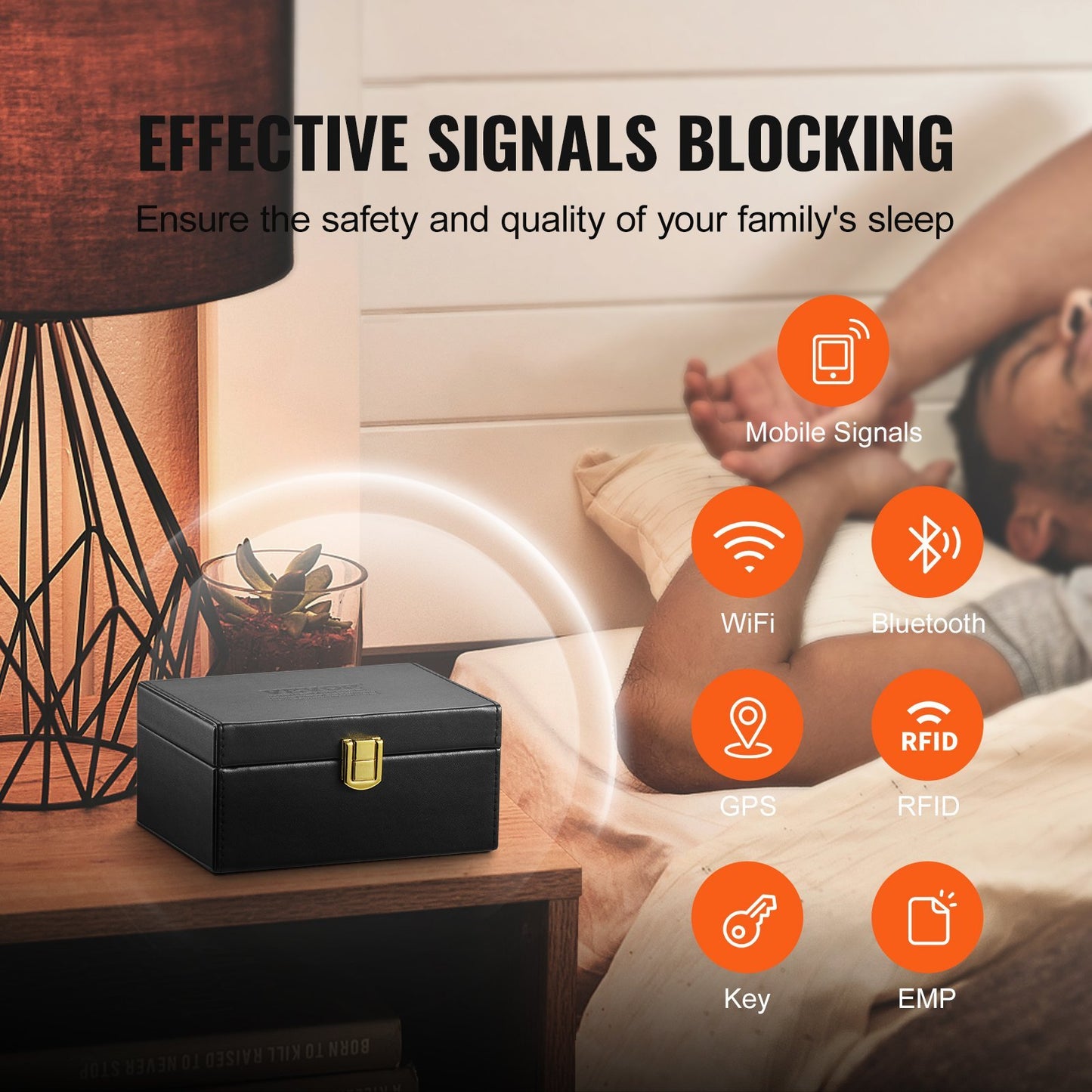 VEVOR Faraday Box Signal Blocking Holder For 5to8 Car Keys Key Safe Fob Protector,Car Key Signal Blocking Box Box For Car Security