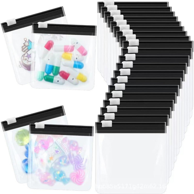 Reusable Split Bag Set, 10 Self-sealing Drug Organizer, Clear Pill Bag With Slide Lock, Travel Pill Bag For Pills And Small Items