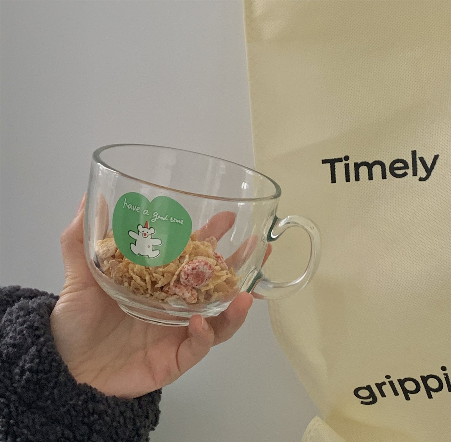 Large Capacity Bring A Glass Breakfast Milk Cup Japanese Girl Cup