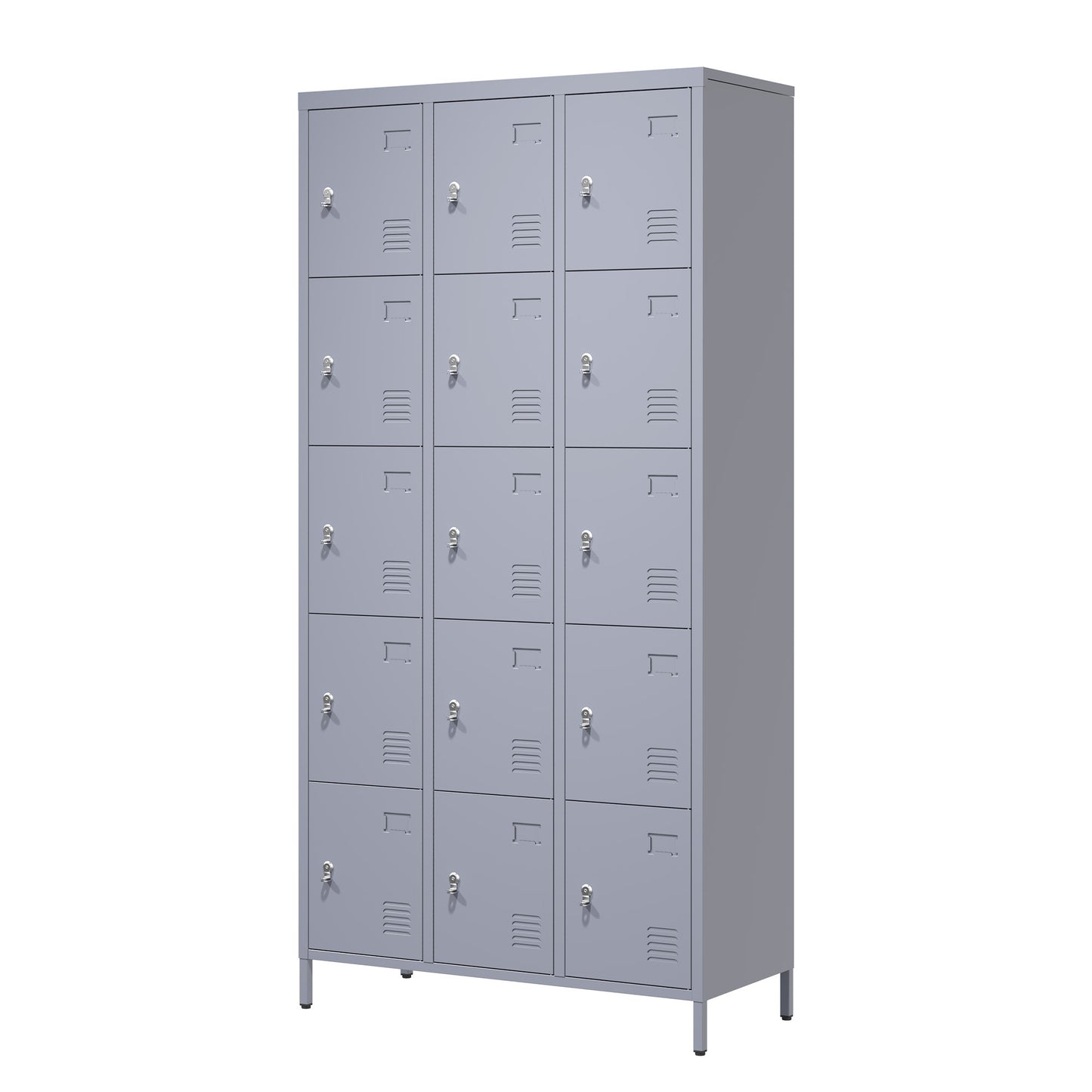 15 Door Metal Lockers With Lock For Employees,Storage Locker Cabinet For Home Gym Office School Garage,Easy Assembly,Gray