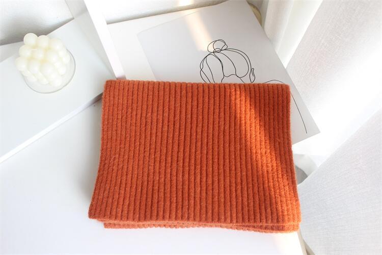 Solid Color Knitted Mid-length Warm Wool Scarf