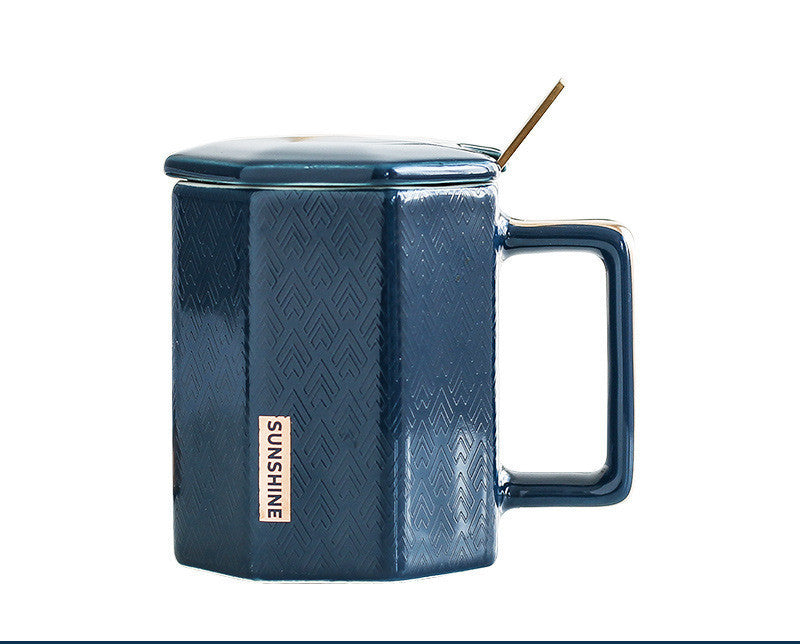 Ceramic Cup With Lid Spoon