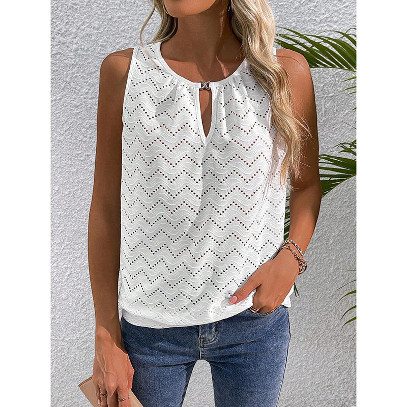 Womens Tank Tops Loose Fit Casual Sleeveless Tops Keyhole Neck Trendy Summer Tops