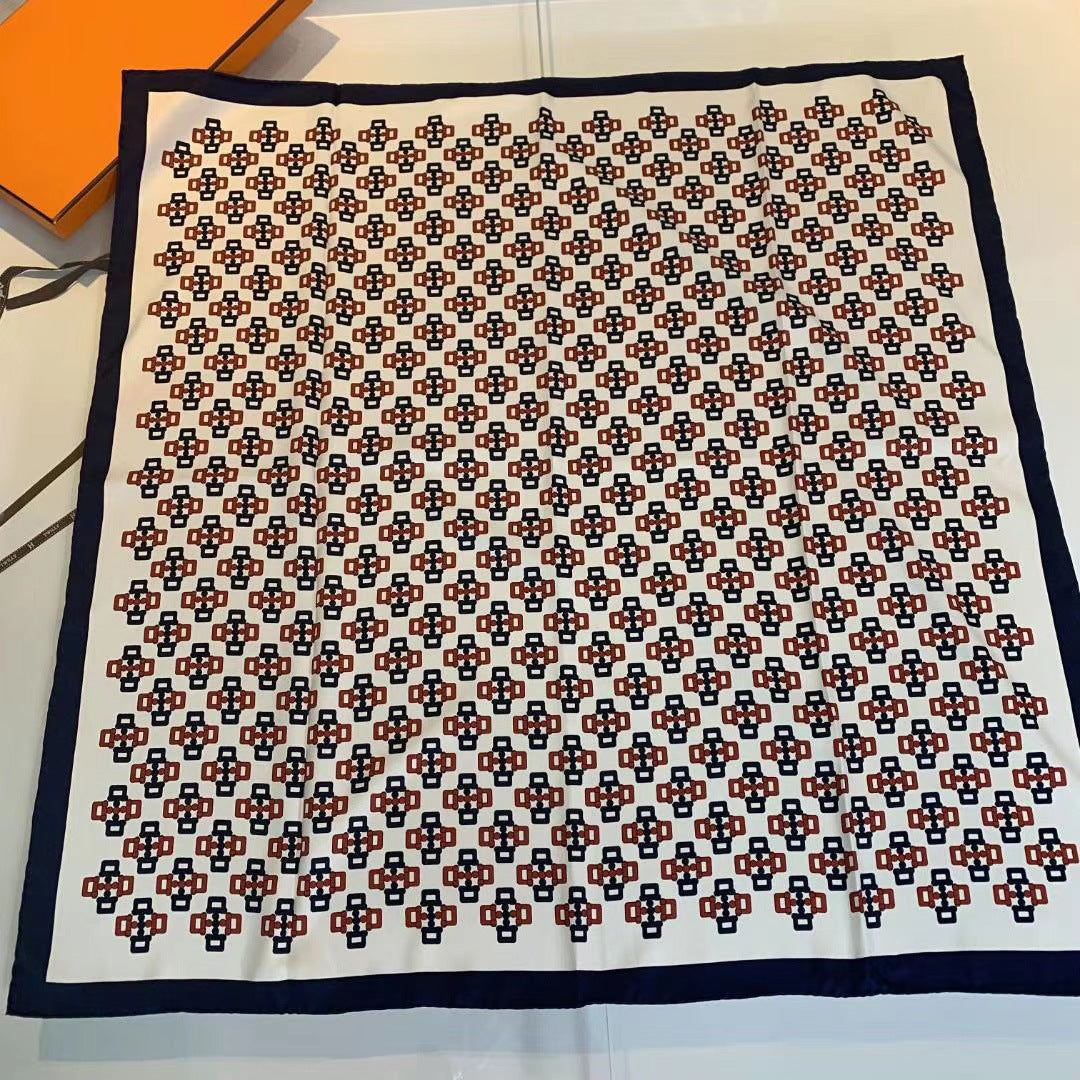 Handmade Hemming Twill Silk Printed Shawl