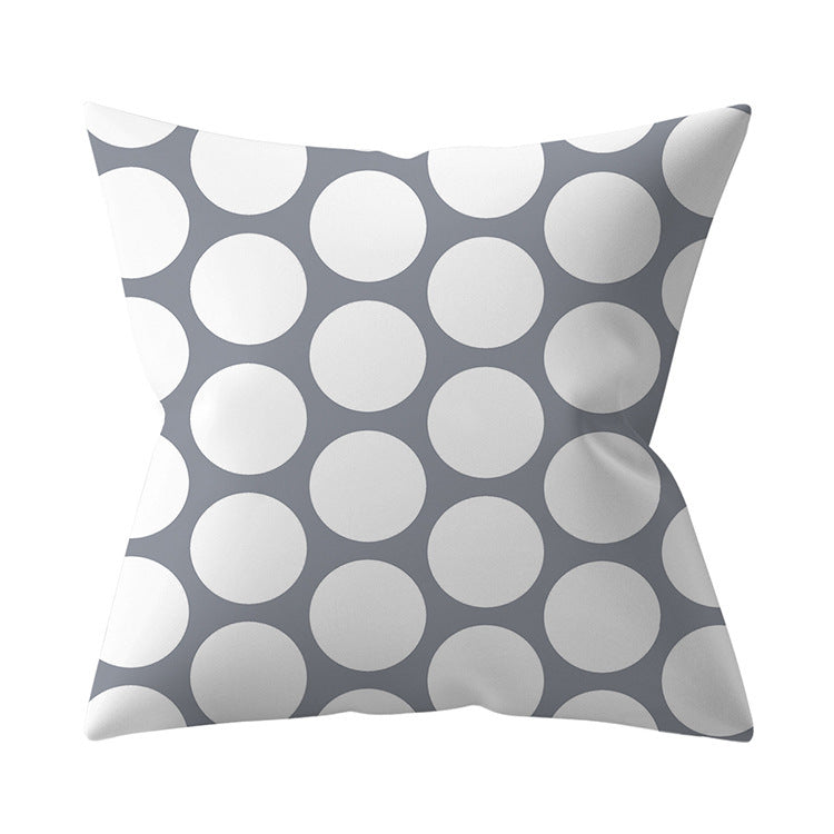 Gray Geometric Polyester Pillow Cover Cross-border Hot Sale Silver Gray Sofa Cushion Cushion Cover