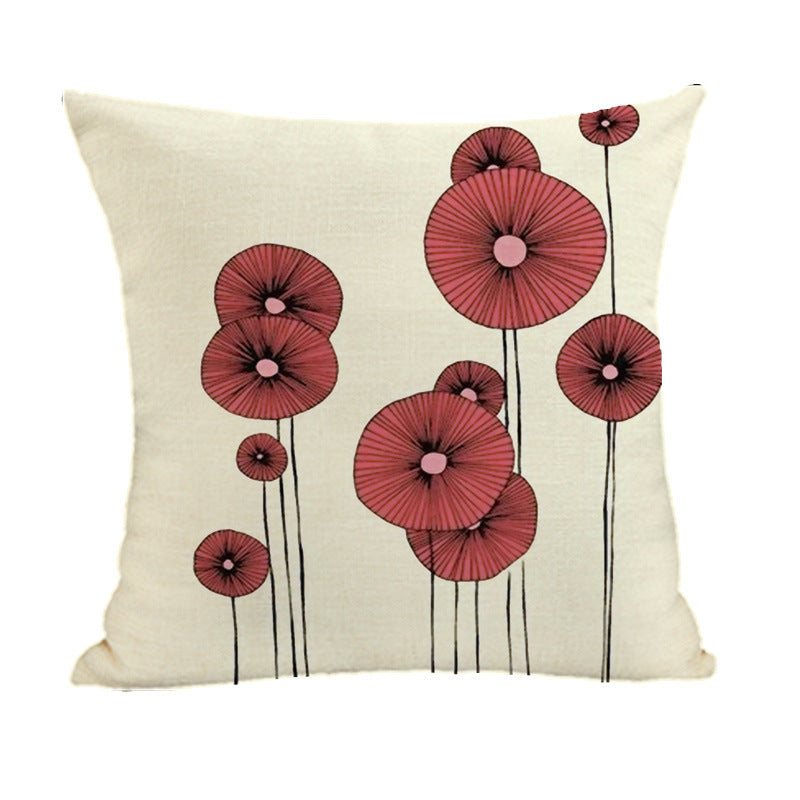 Linen Painted Ins Style Geometric Abstract Pillow Cover