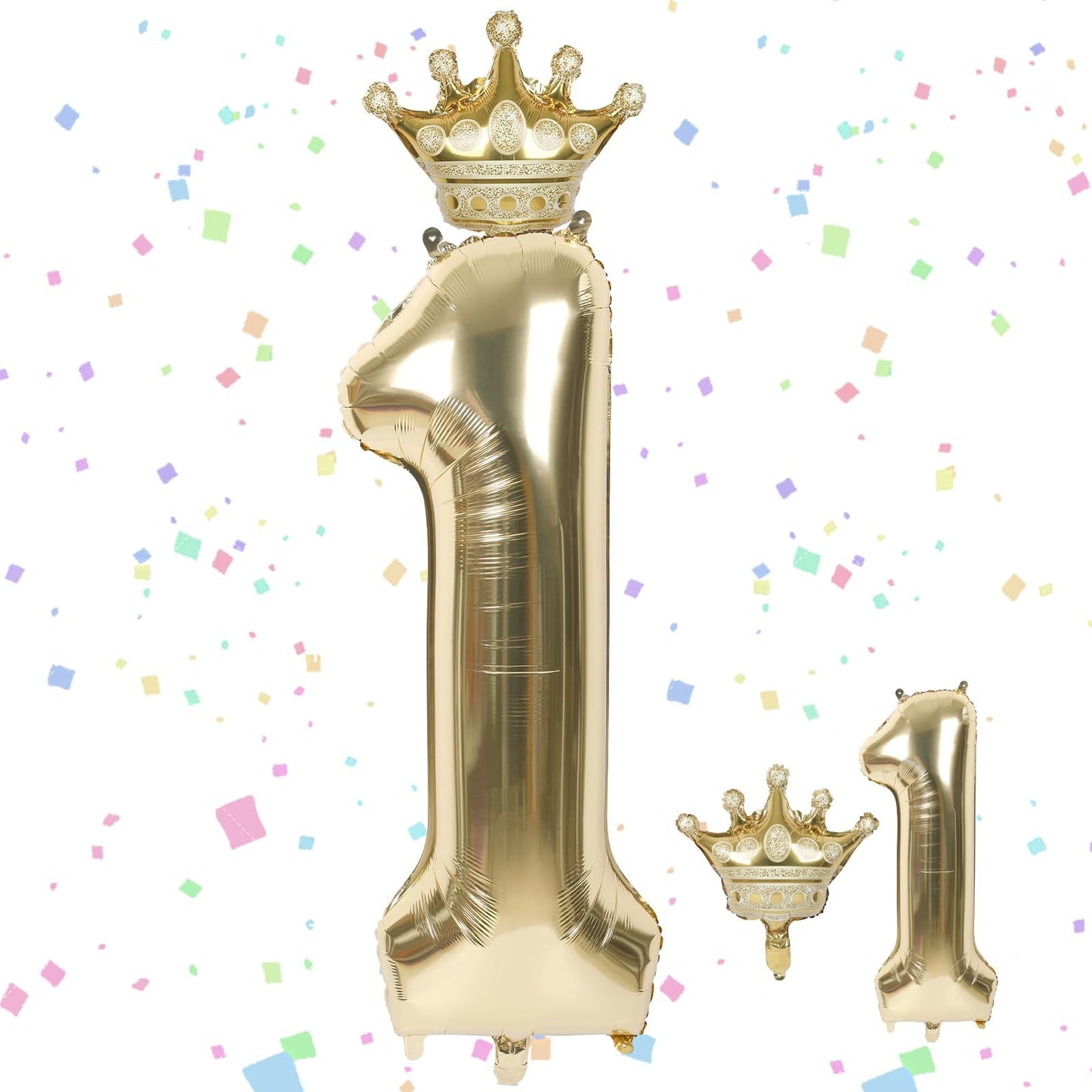 Digital Balloon Large Height Approx. 90cm Digital Balloon 1st Birthday Decoration Balloon Number With Crown Party Supplies Anniversary Celebration Birthday Photo Decoration,132-9465-DJ