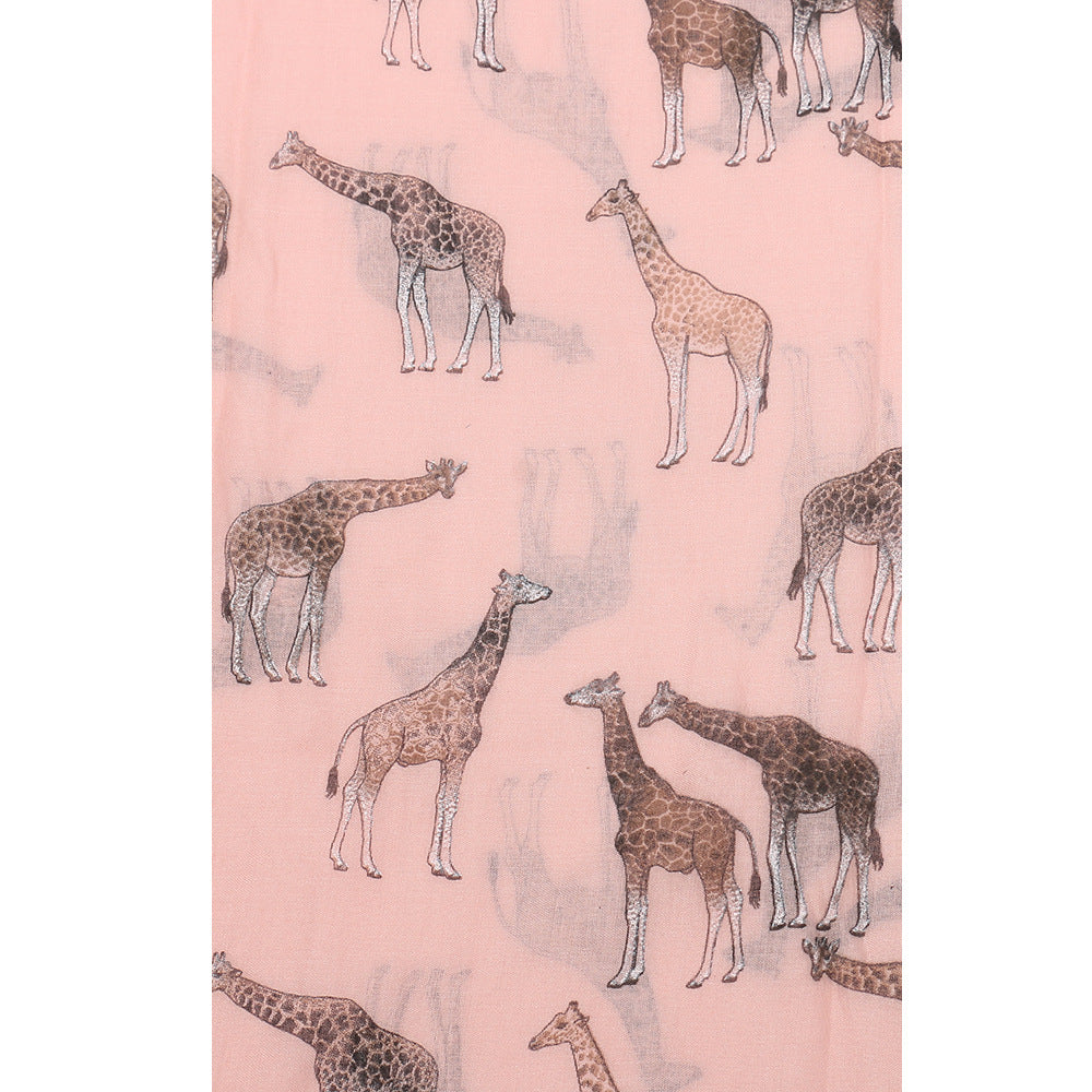 Women's Summer Thin Giraffe Printed Cute Fashion Shawl