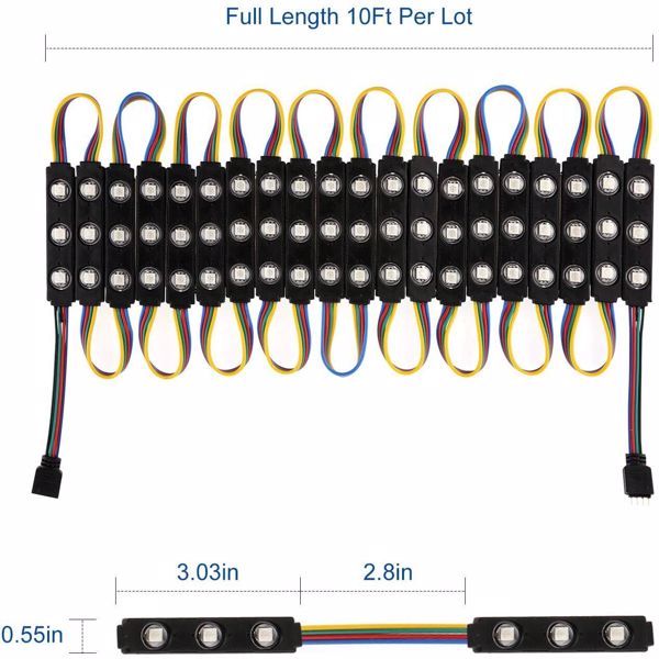 3-lamp Injection Molding Module With Interfaces At Both Ends, Color Without Remote Control Not Shipped On Weekends