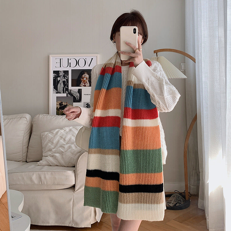 Women's Fashion Collision Color Stitching Scarf