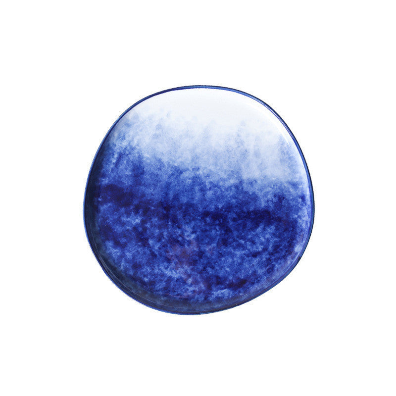 Gradient Underglaze Ceramic Western Dinner Plate
