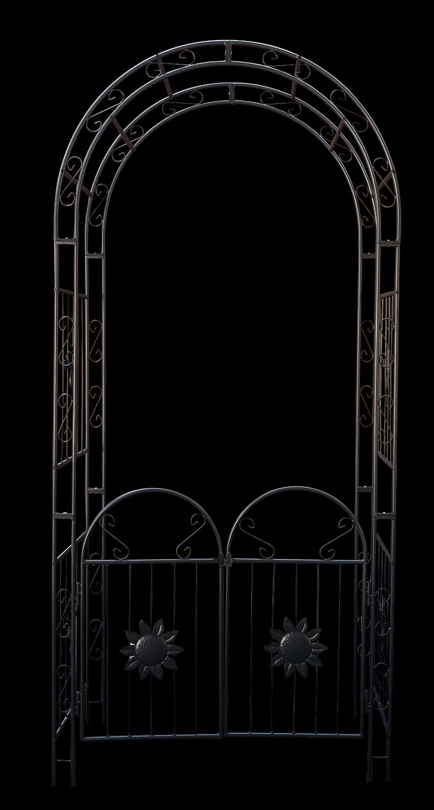 Metal Garden Arch With Doors, Arbor Trellis For Climbing Plants, Outdoor Wedding