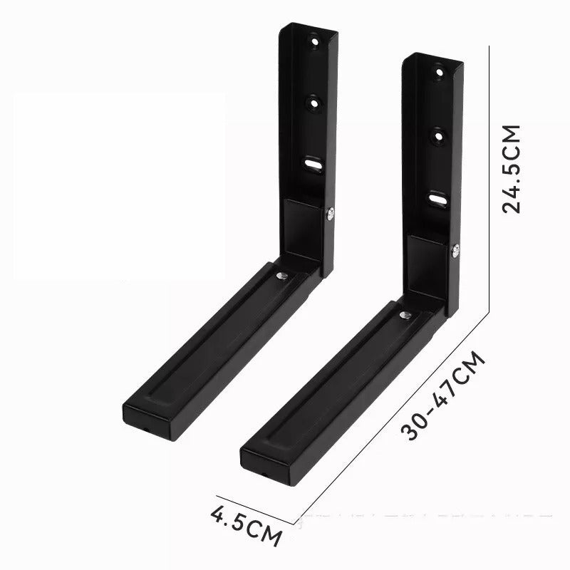 2X Microwave Oven Wall Mount Hanging Brackets Kitchen Rack Adjustable Stretch