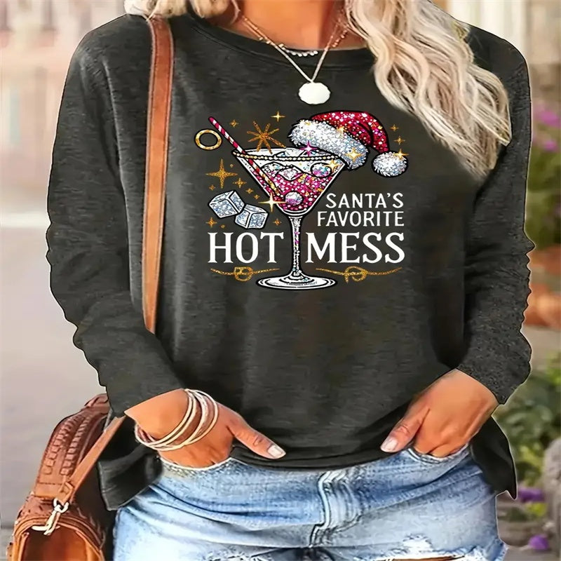 Women's Printed Hoodless Sweatshirt