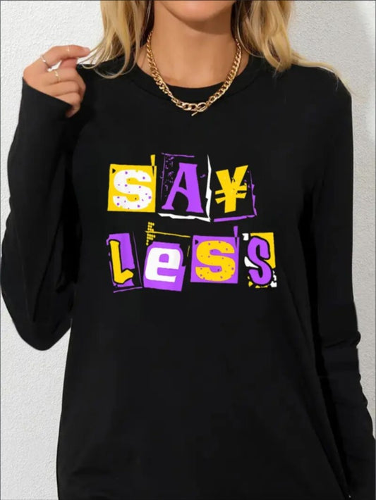 Women's Print Long-sleeved Hoodless Sweatshirt