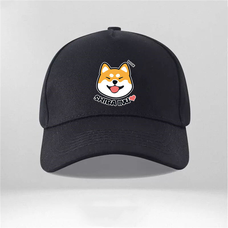 Cartoon Dog Shiba Inu Men And Women Couple New Peaked Cap