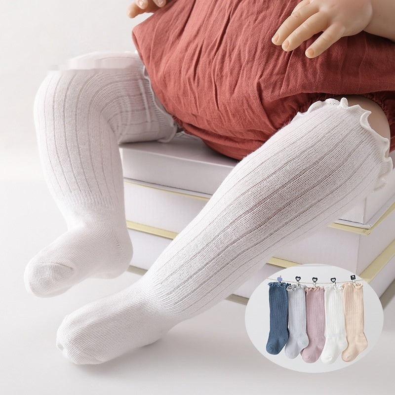 Children's Wooden Ear Over The Knee Mid-calf Length And Knee High Socks