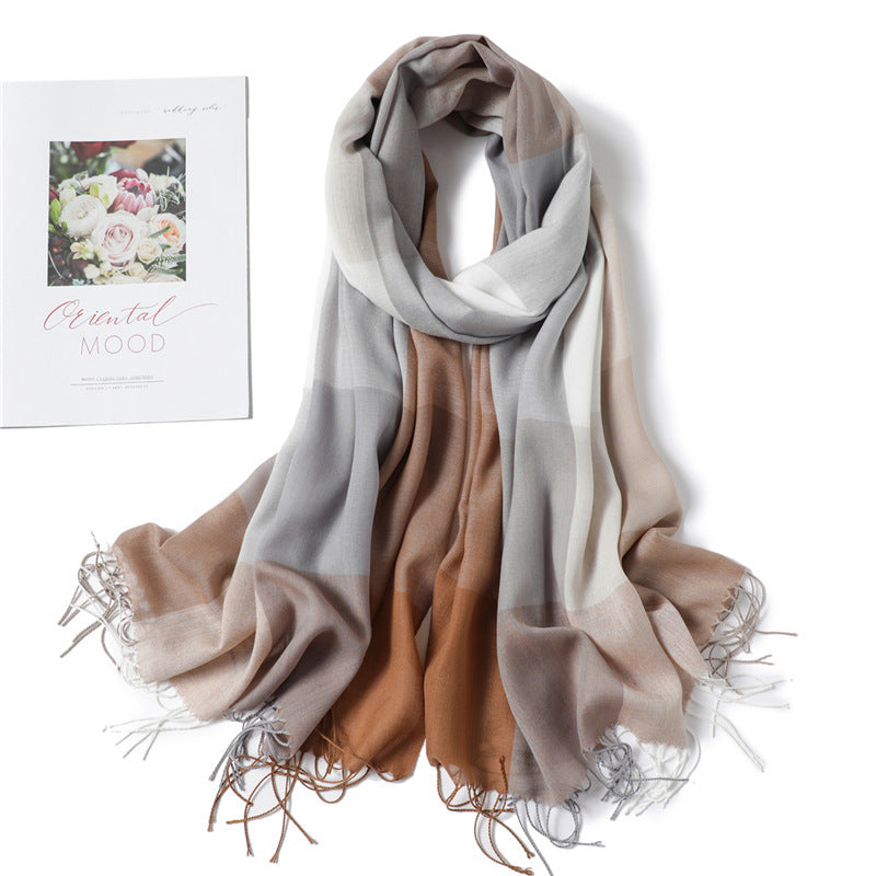 Thin Fashion Fringe Versatile Decorative Turban Scarf