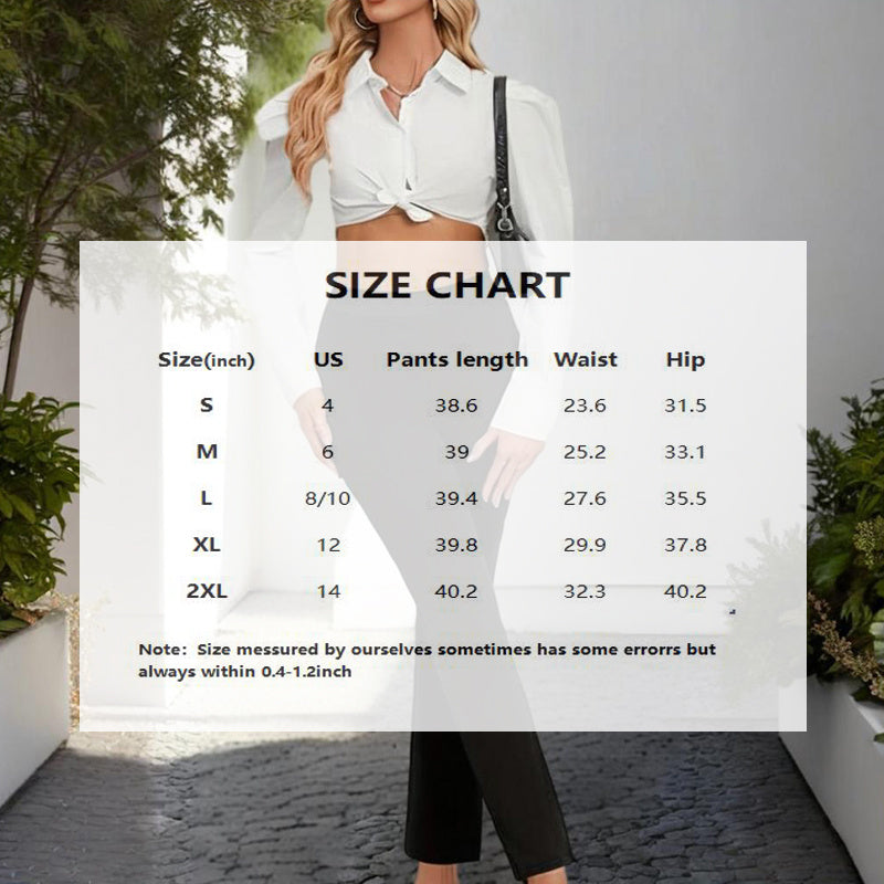 Women's Classic Solid Color Pants Versatile For Casual & Formal Wear