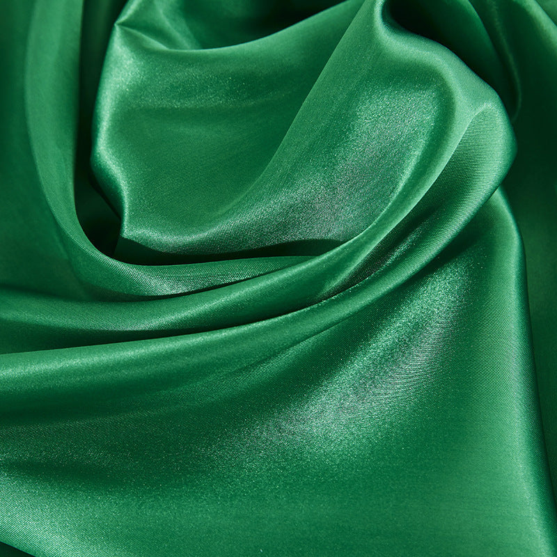 Solid Color Artificial Silk Pillow Cover Plain Zipper