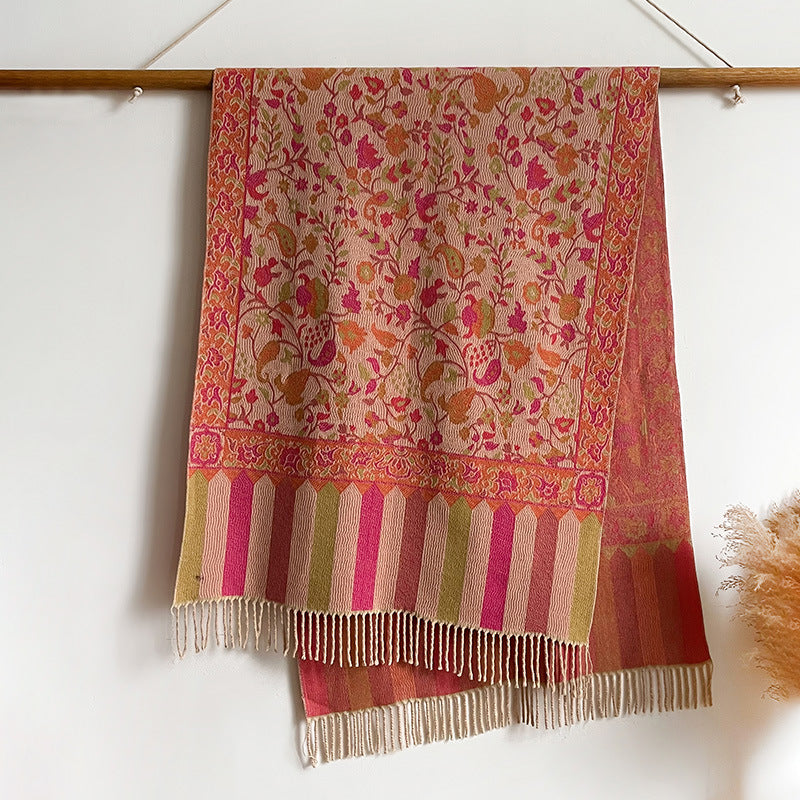 Autumn And Winter Ethnic Style Plant Flower Core-spun Yarn Tassle Fashion