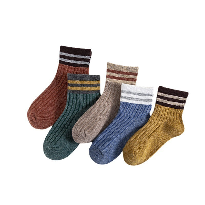 Mid-calf Cotton Boys And Girls Socks Cute And Breathable College Style Baby