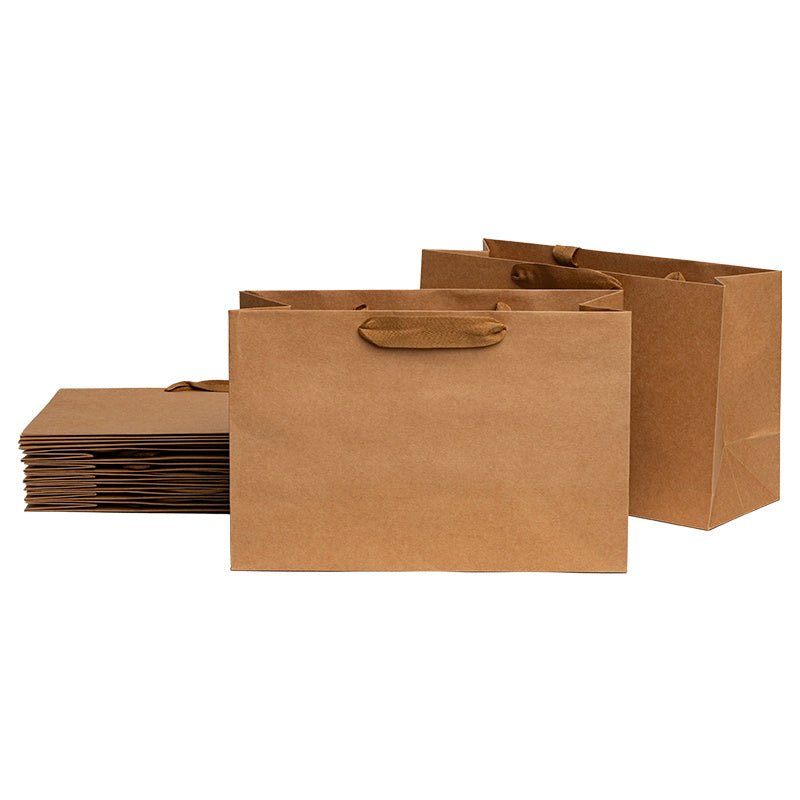 12-piece Kraft Paper Bags, A Variety Of Sizes Are Available, Suitable For Birthdays, Shopping, Gifts, Business And Other Occasions, Durable And Reusable