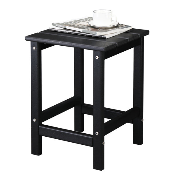 38x38x45.5cm Single Layer Square Black HDPE Side Table