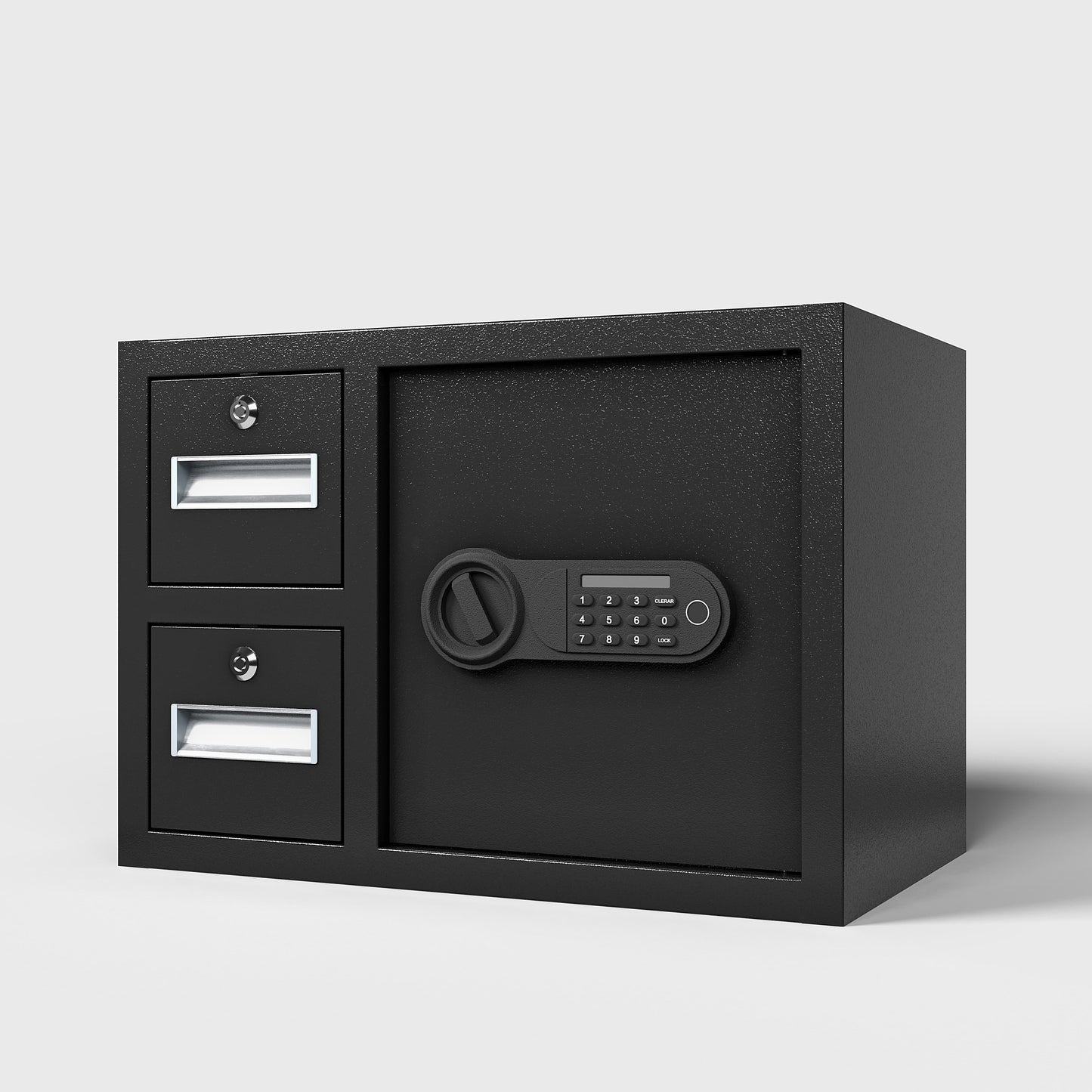 Steel Security Safe And Lock Box With Electronic Keypad - Secure Cash, Jewelry, ID Documents, Black,1.85 Cubic Feet