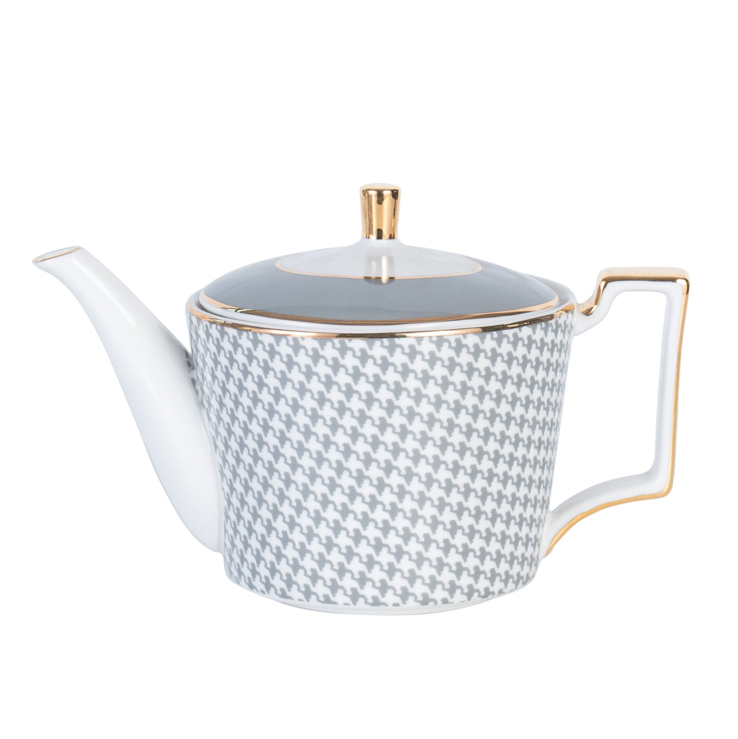 Nordic Ceramic Coffee Pot Set Houndstooth With Gold