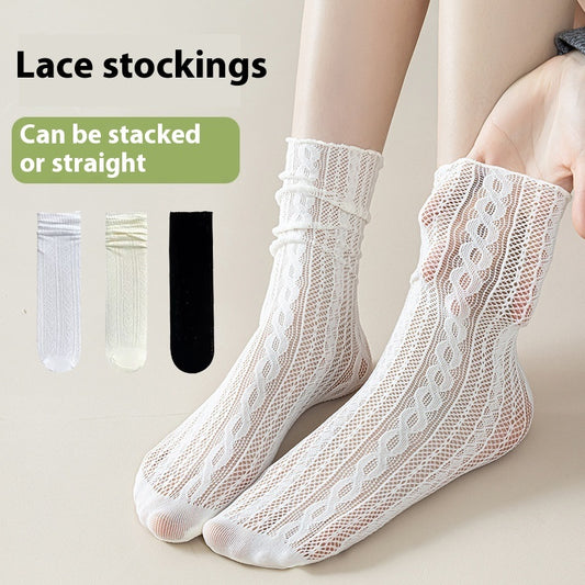 Thin Breathable Hollowed-out Mesh Lace Socks