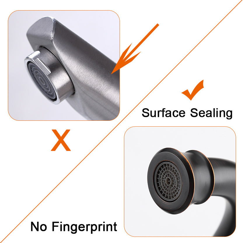 2-Handle 4-Inch Oil Rubbed Bronze Bathroom Faucet, Bathroom Vanity Sink Faucets With Pop-up Drain And Supply Hoses