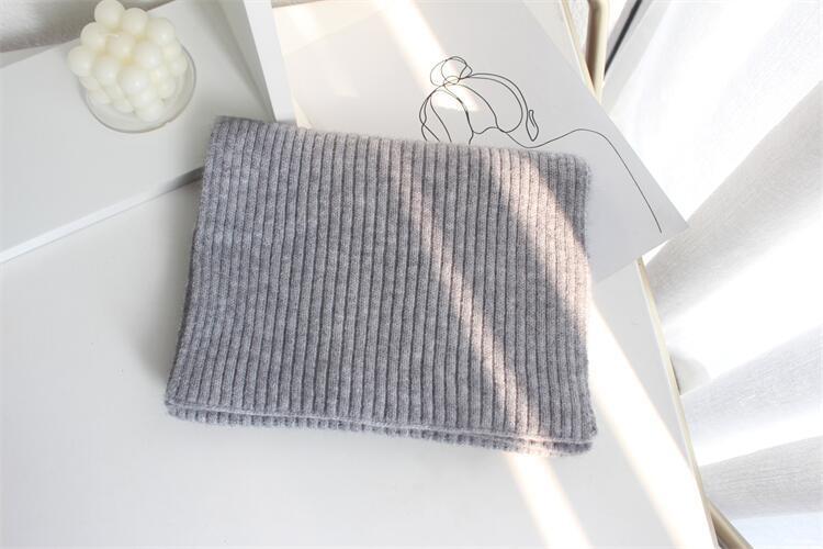 Solid Color Knitted Mid-length Warm Wool Scarf