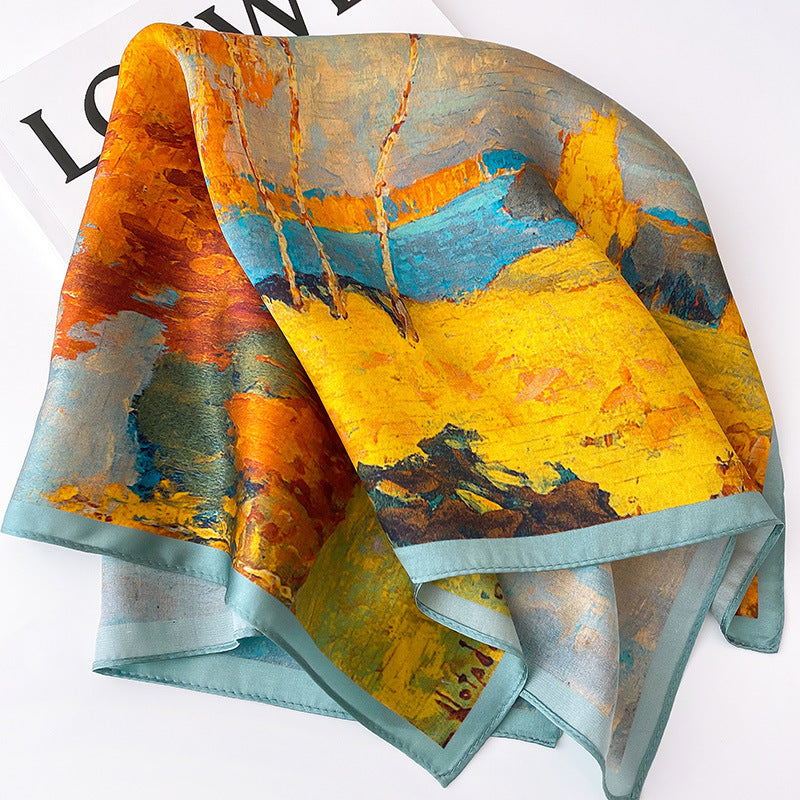 Women's Spring And Autumn Silk Scarf Small Square