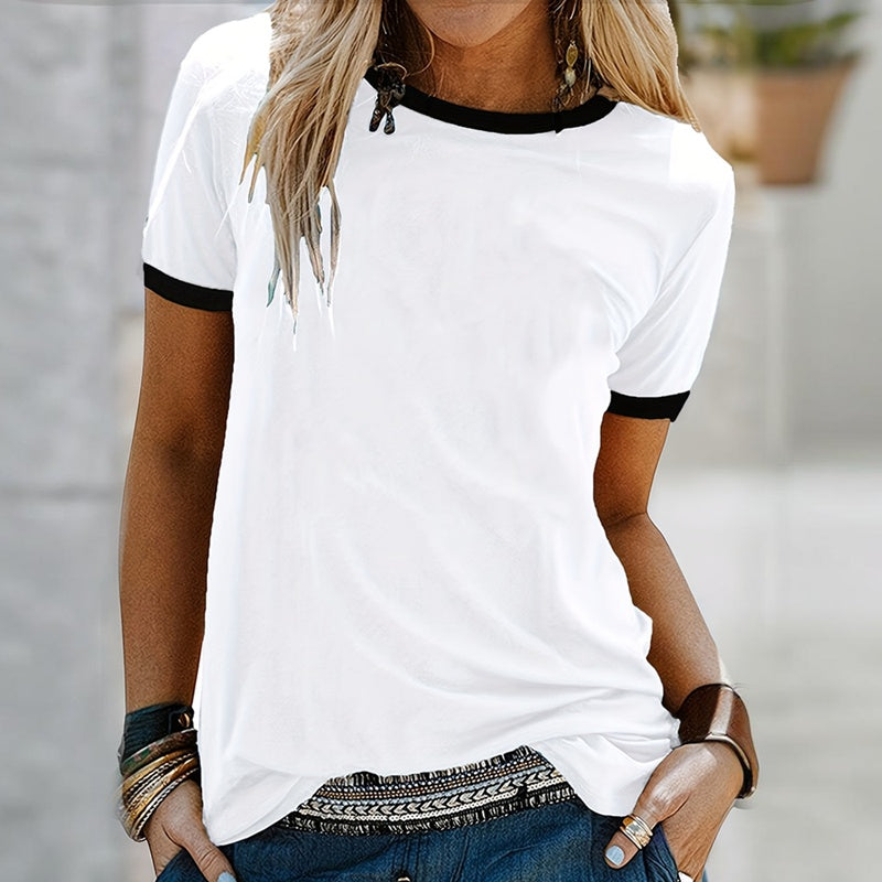 3-Pack Women's Casual Short Sleeve T-Shirts - Basic Round Neck Breathable Tees For Summer