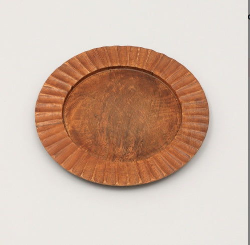 Handcrafted 13 Wood Charger Plate   Wooden Dinning Placemat Artisan Wood Tableware