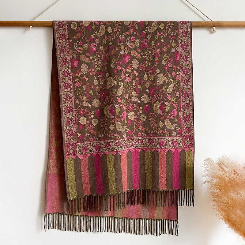 Autumn And Winter Ethnic Style Plant Flower Core-spun Yarn Tassle Fashion