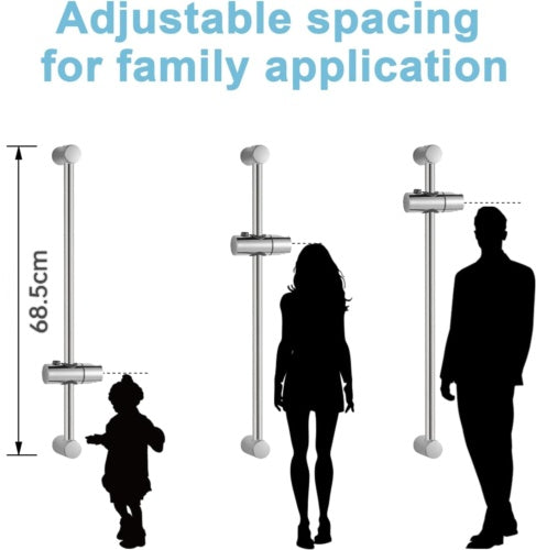 Shower Riser Rail Kit Slider Adjustable Chrome Head Holder Bracket Bathroom Set