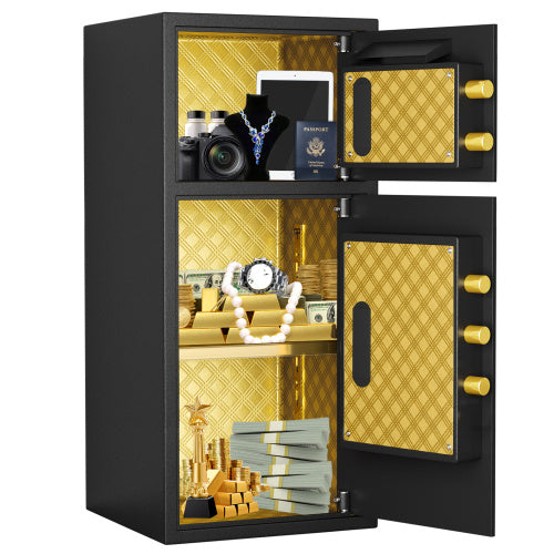 Large Double-door Coin-operated Safe,Digital Security Safe With Fireproof And Waterproof Bag,7.0 Cubic Feet Safe Box With Hidden Code Function For Home,Office And Hotel
