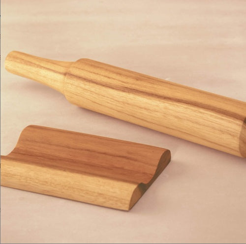Teak Wood Belan With Stand Set