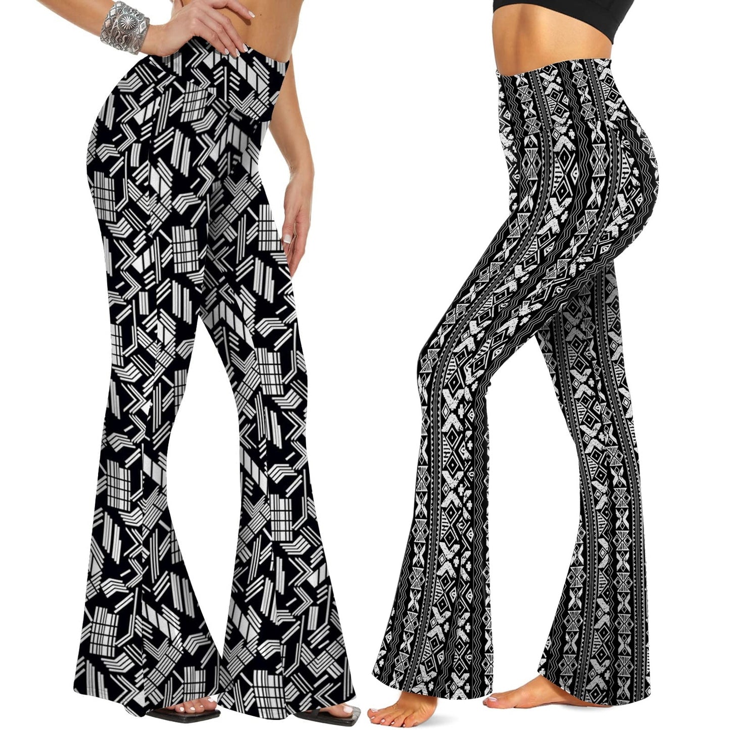 Flared Pants - Cropped High-rise Print 2 Pieces