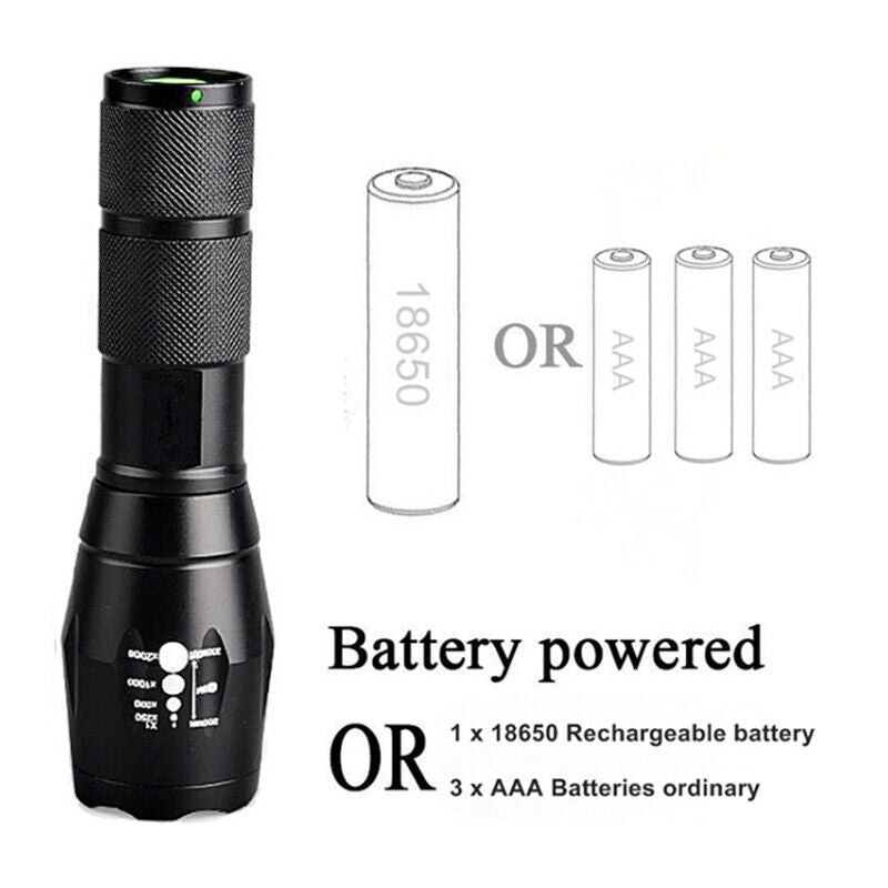 2PCS 1200000LM USB Rechargeable LED Flashlight Super Bright Torch Tactical Lamp