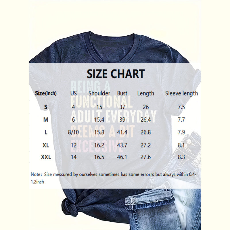 Women's Graphic Print Short Sleeve T-Shirt - Comfortable Crewneck Tee With Slogan