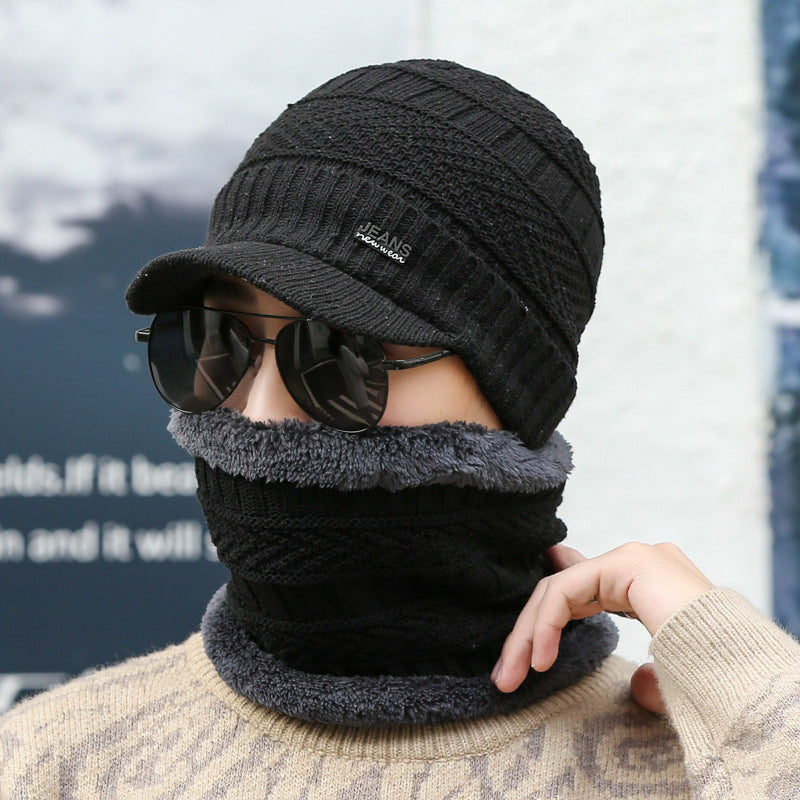 Winter Knitted Wool Cap Fleece-lined Thickened