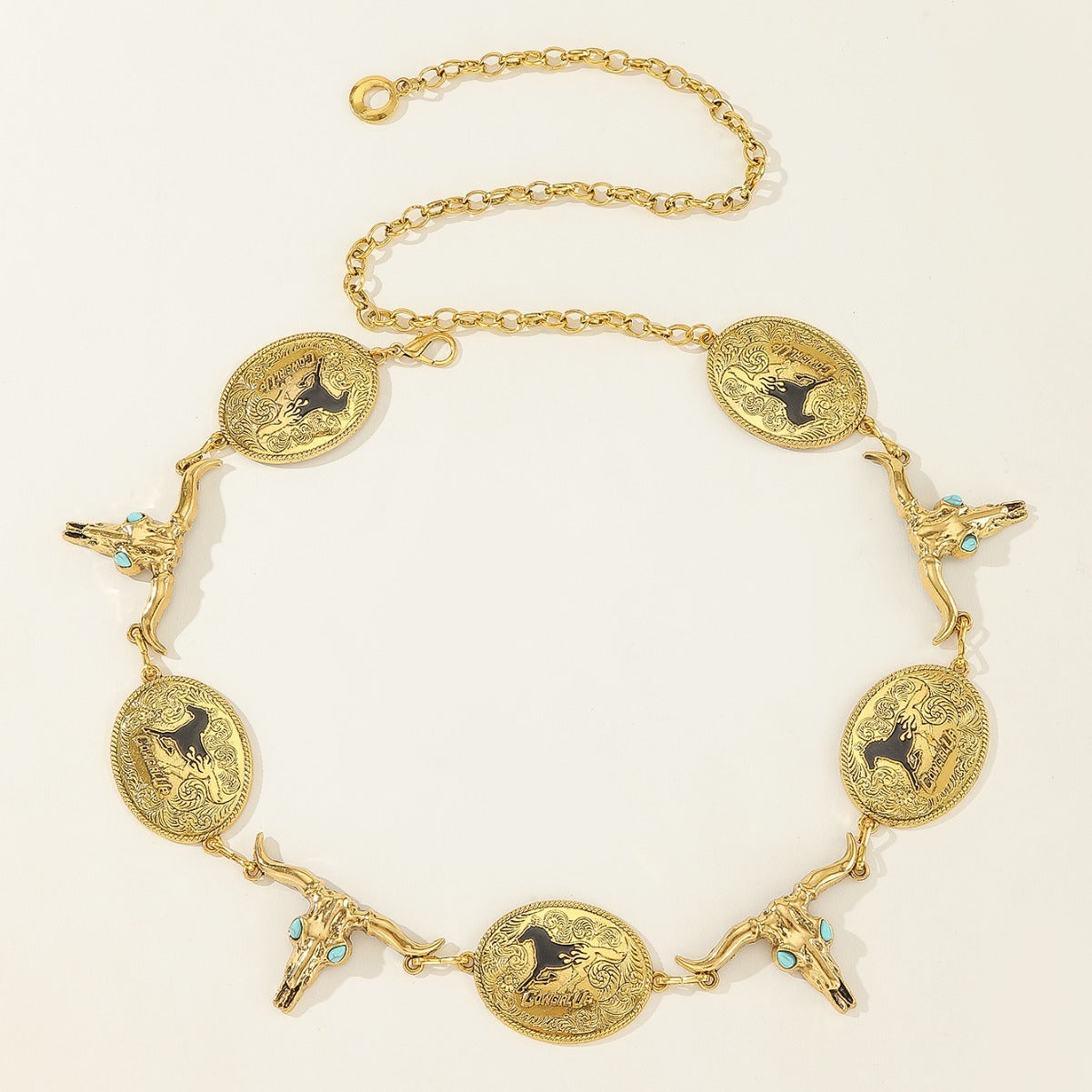 Personality Totem Pattern Waist Chain Retro Style Pendant Belt