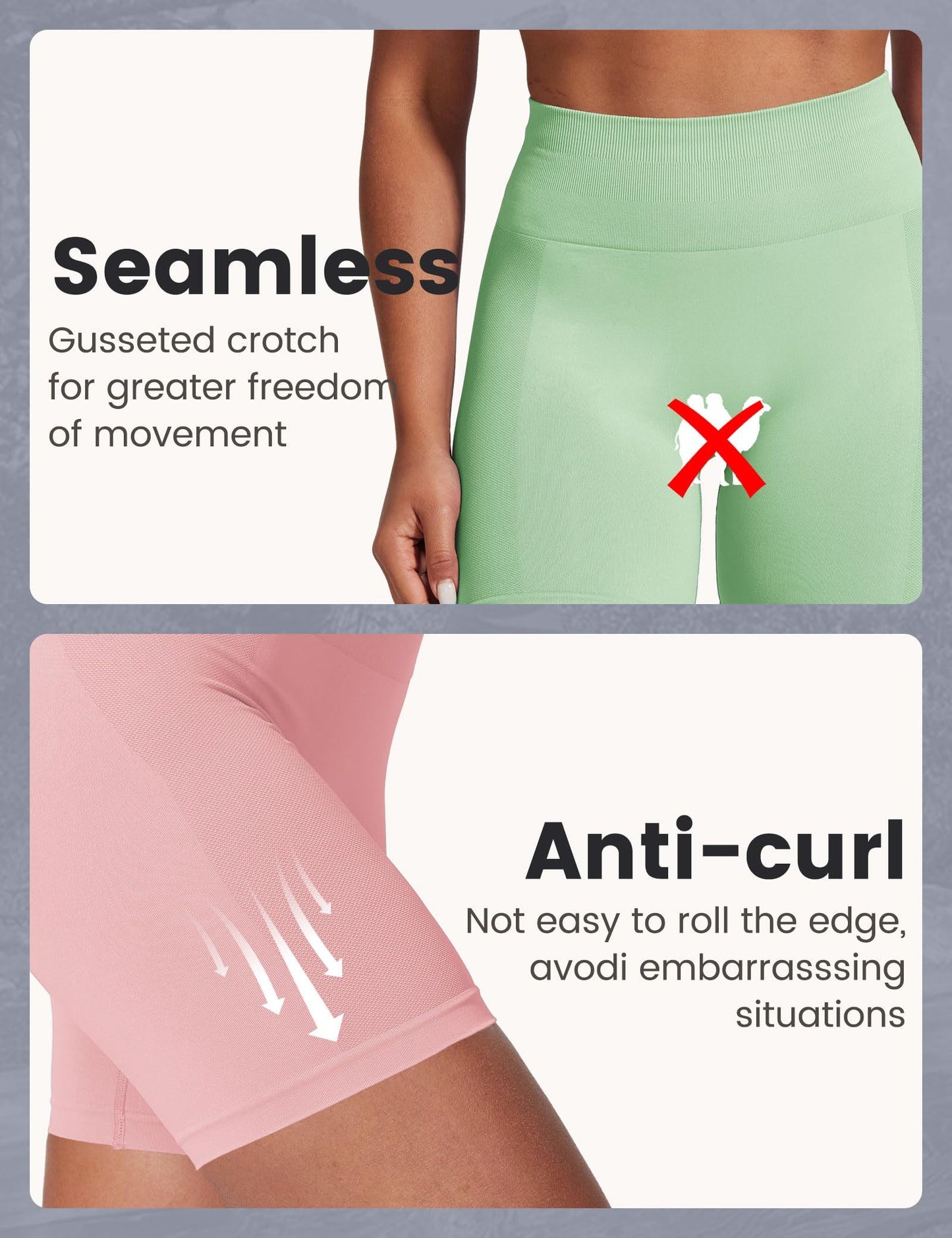 Yoga Pants - Five Points High Waist Seamless Solid Color Light Green