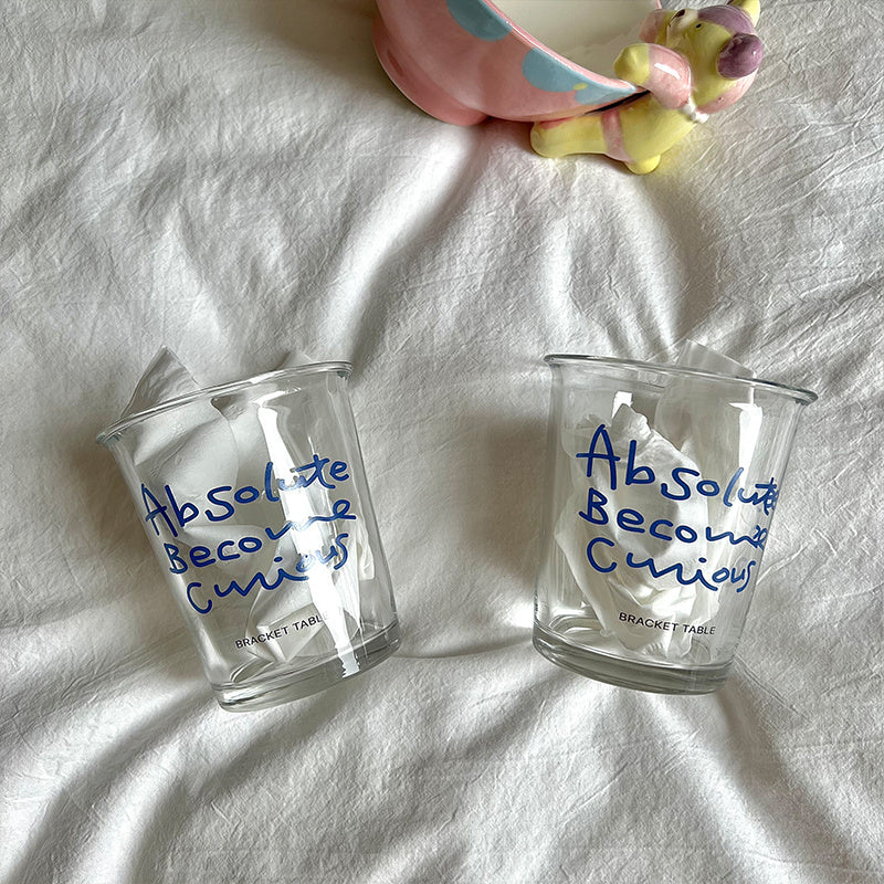 Household Fashion Simple Blue Letter Glass