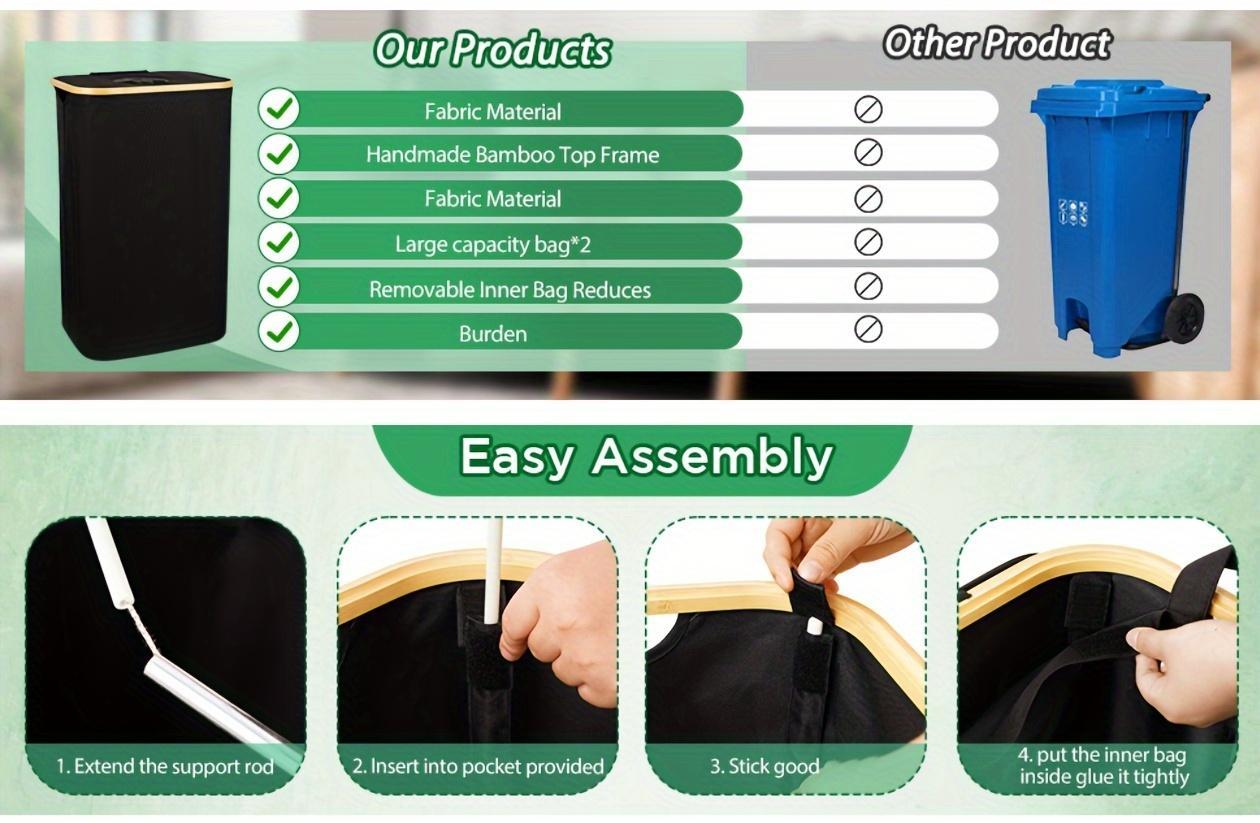 Kitchen  Recyclable Trash Can 26 Gallons Removable Reusable Inner Bag With Lid Bottle Plastic Waste Kitchen Trash Can