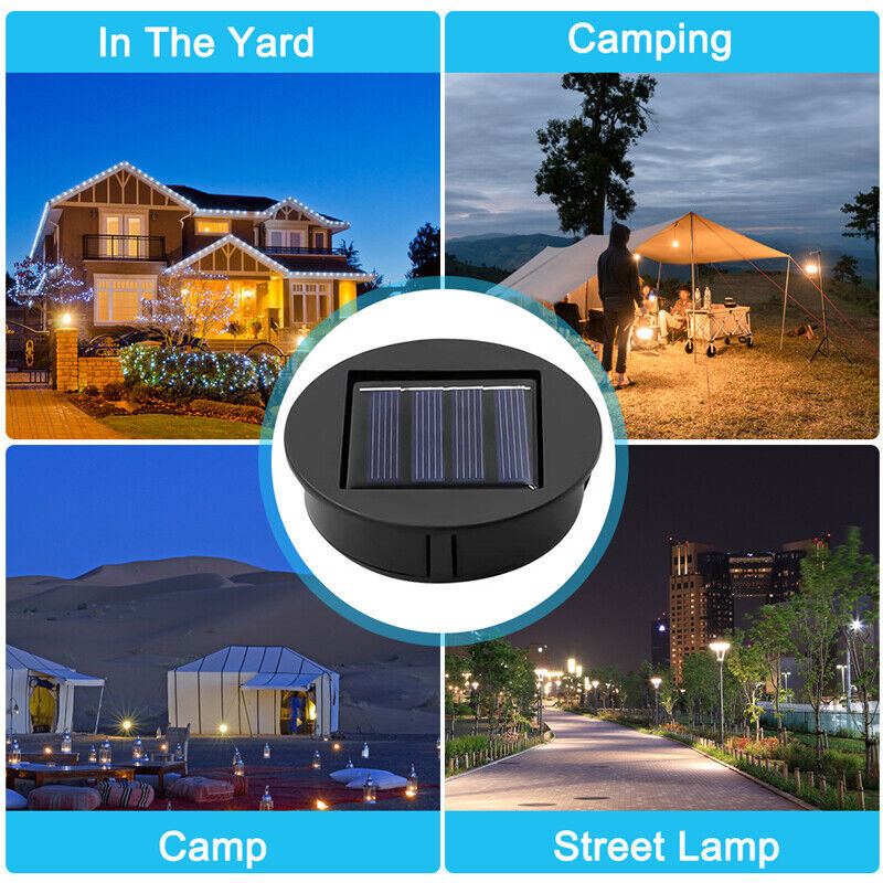 2PCS Garden Solar Powered Replacement Round LED Light Box Fit For Lantern Lamp